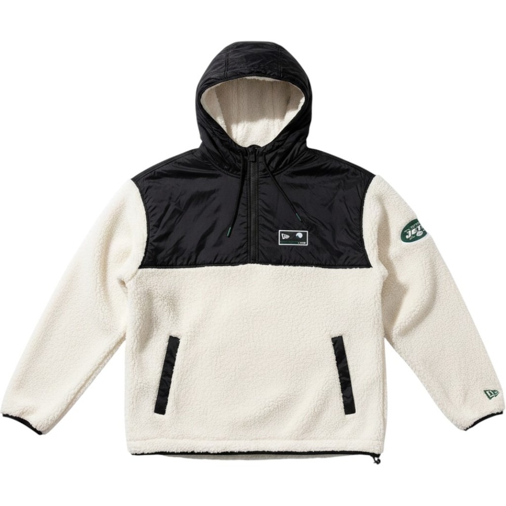 New York Jets Men's Medium NFL‎ Team Fleece Quarter Zip Hoodie Jacket White New